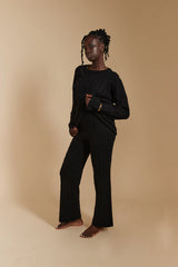 Cable Knit Pant - Nero