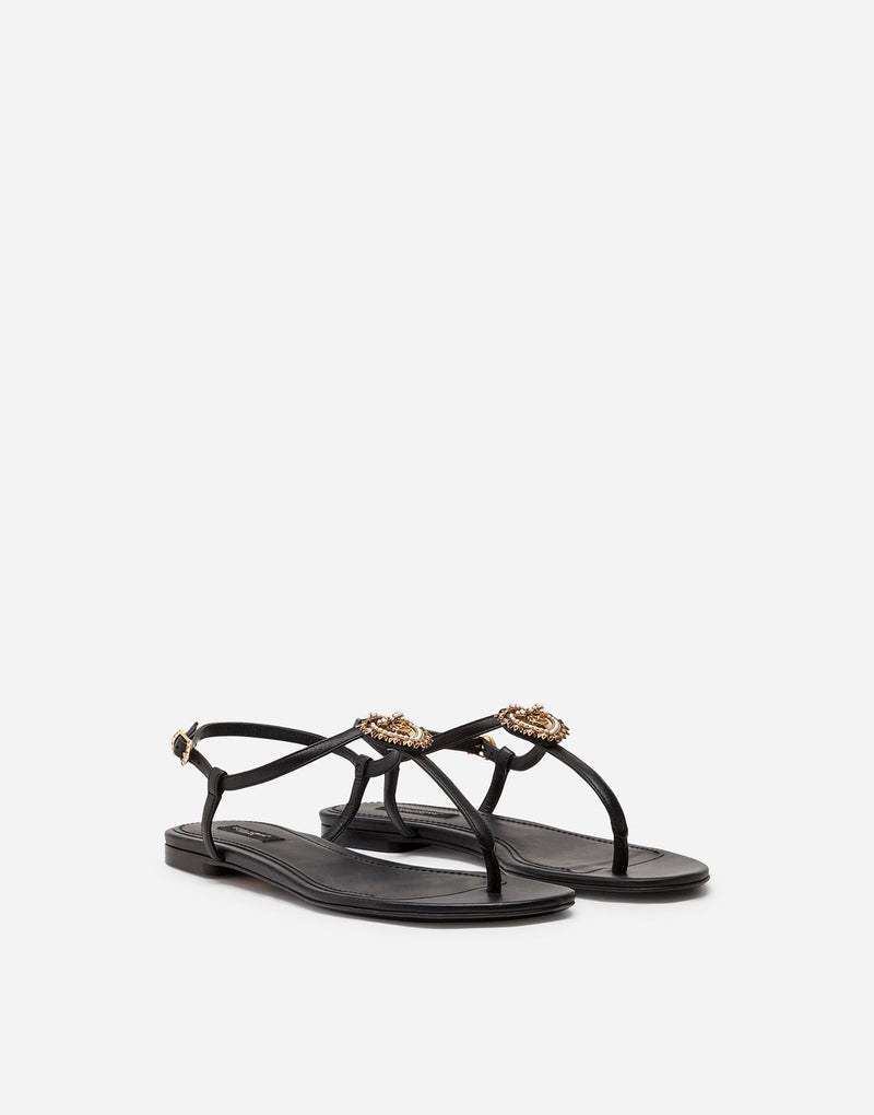 Devotion Black Leather Sandals