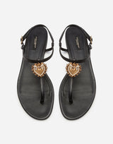 Devotion Black Leather Sandals