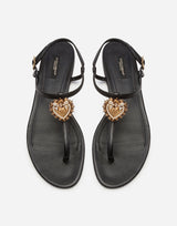 Devotion Black Leather Sandals