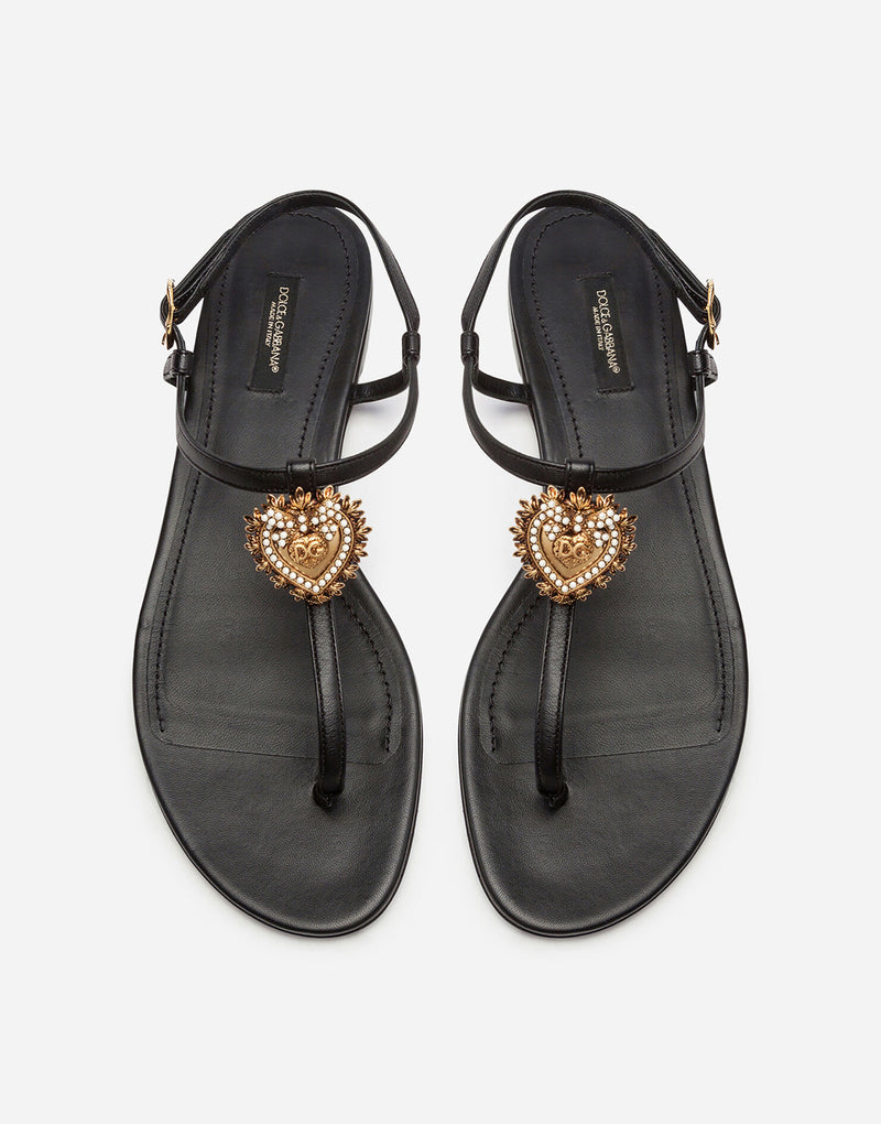 Devotion Black Leather Sandals