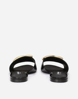 Black Calfskin Slides with DG Logo