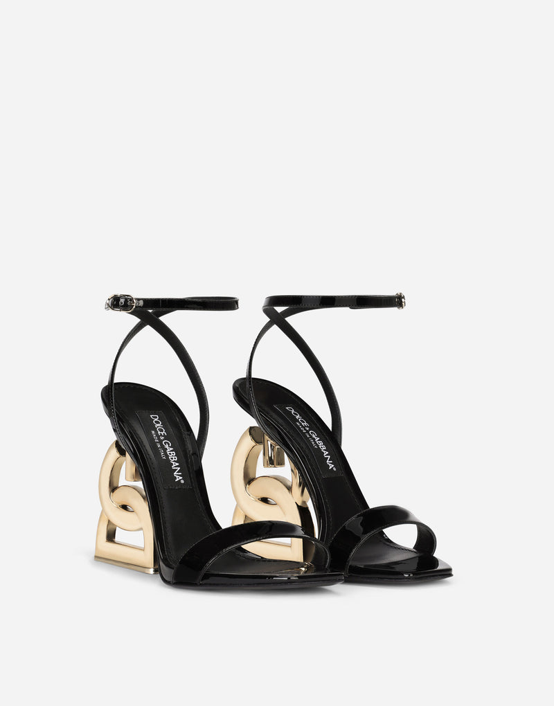 Leather Sandals with DG Gold Heel