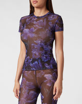 T-shirt Round Neck Sexy Pure Fit Flowers