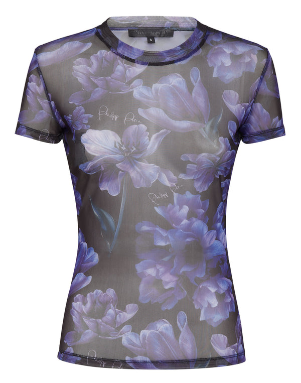 T-shirt Round Neck Sexy Pure Fit Flowers