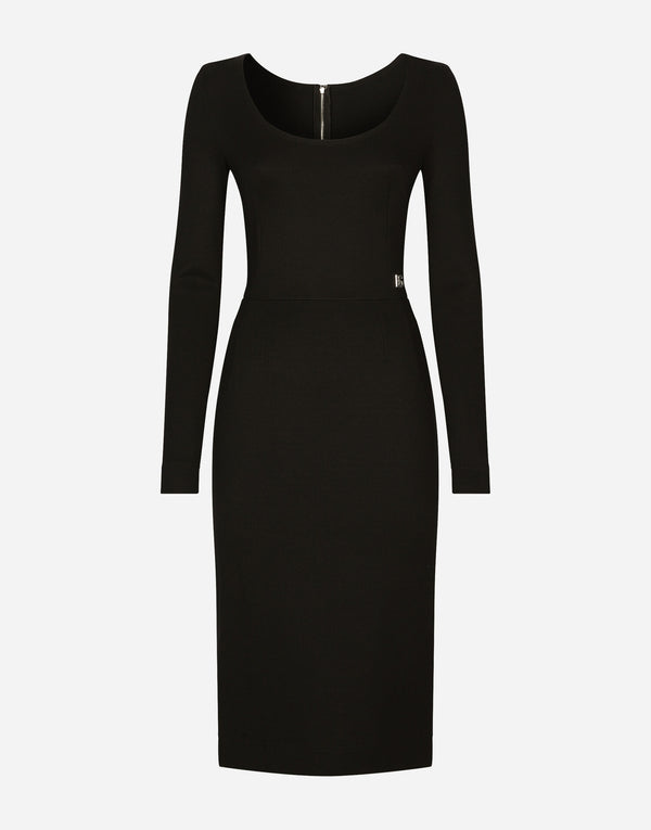 Milano Black Ribbed Dress