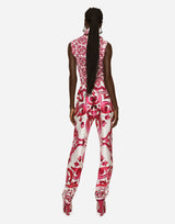 Silk Top with Majolica Print