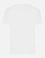 Cotton V-Neck T-Shirt with Logo Patch