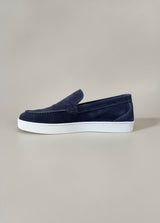 Allebasi Suede Sneaker Loafers in Navy