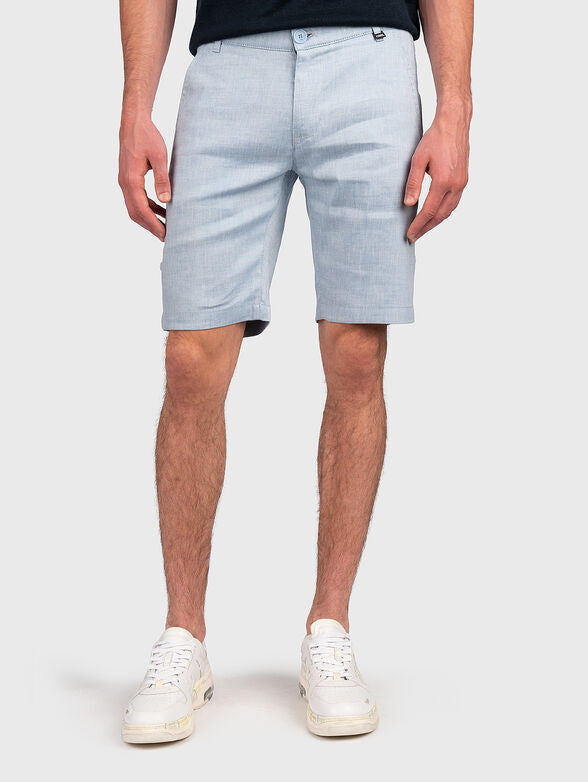 Blue Linen Shorts