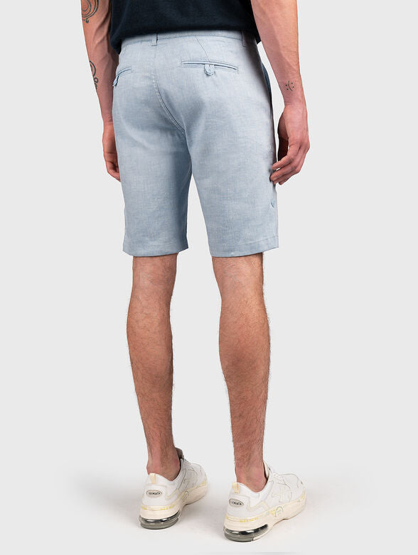 Blue Linen Shorts