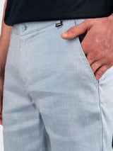 Blue Linen Shorts