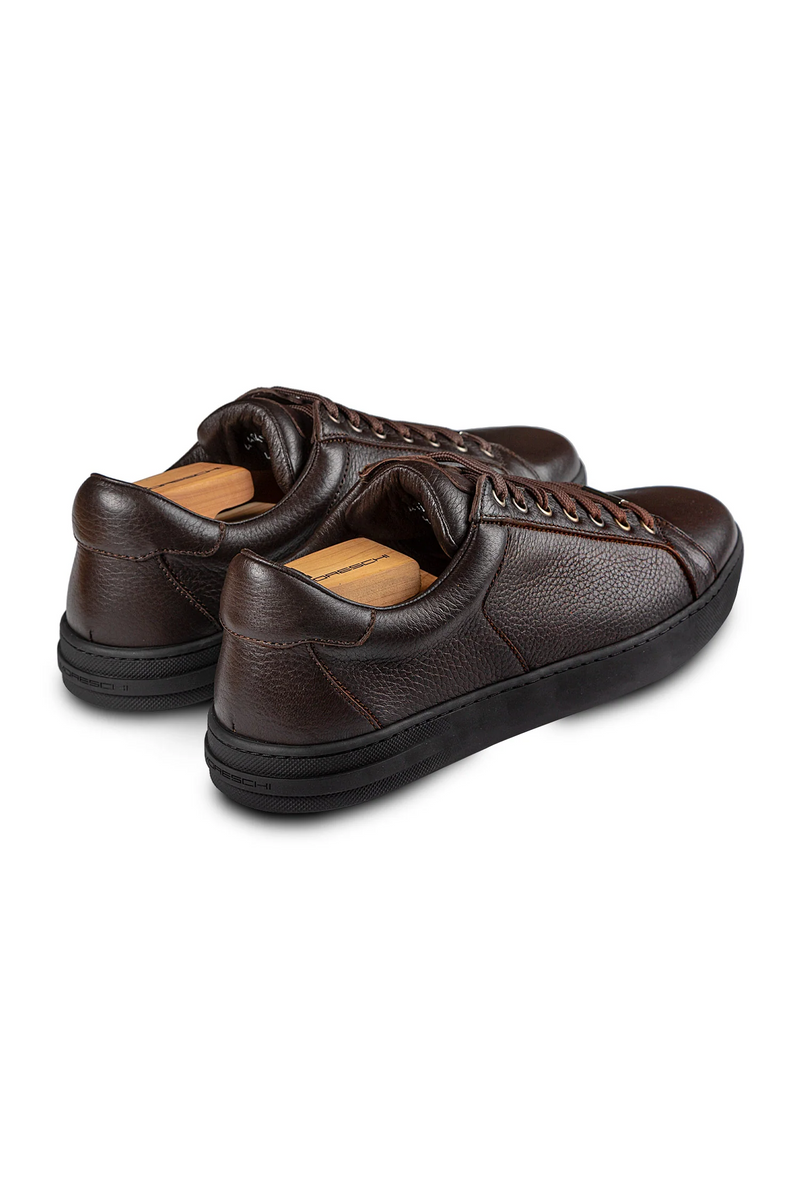 Dark Brown Deerskin Leather Sneaker