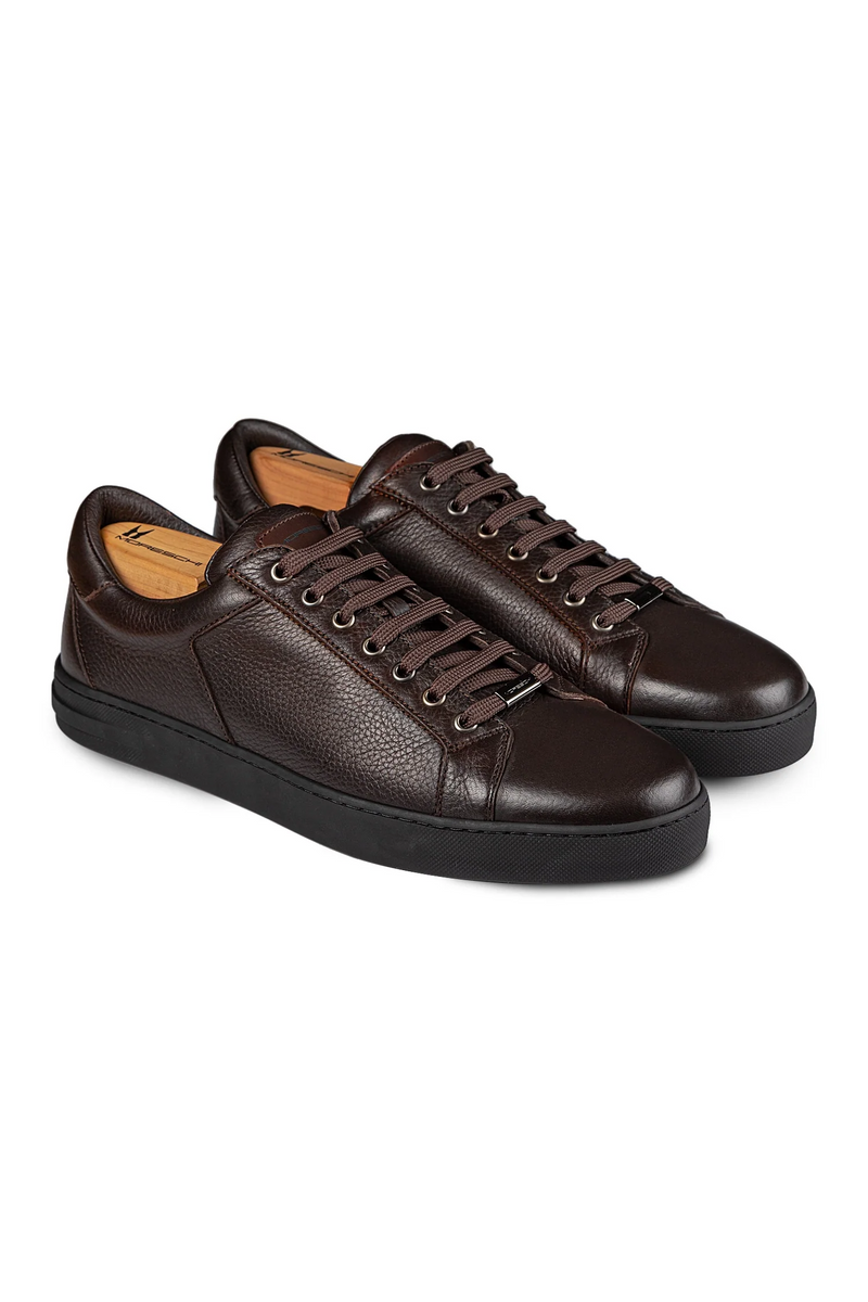 Dark Brown Deerskin Leather Sneaker