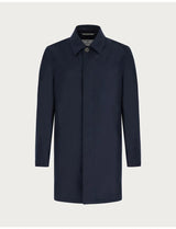 Navy Straight-Cut Trench Coat