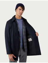 Navy Straight-Cut Trench Coat