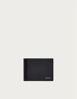 Black Tumbled Calfskin Spring Wallet