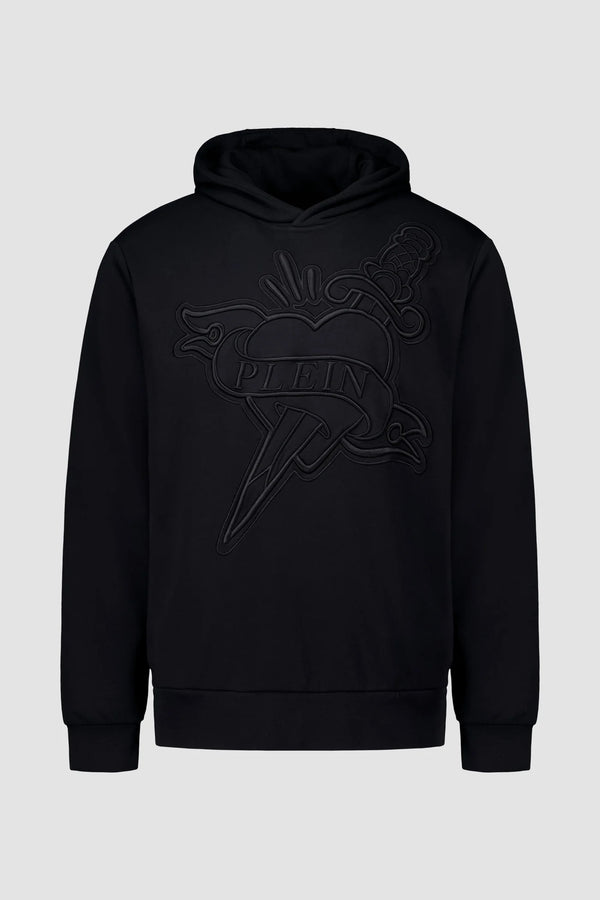 Black Hoodie with Embroidered Heart Logo