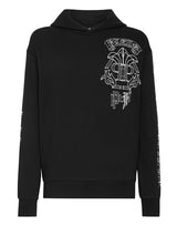 Black Hoodie Sweatshirt with Gothic Banner