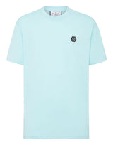 Light Blue T-Shirt-Round Neck SS Gothic Plein