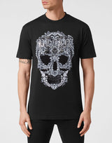 Black T-shirt Round Neck SS Baroque Skull