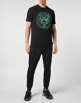 T-Shirt Round Neck SS Tiger Green on Black
