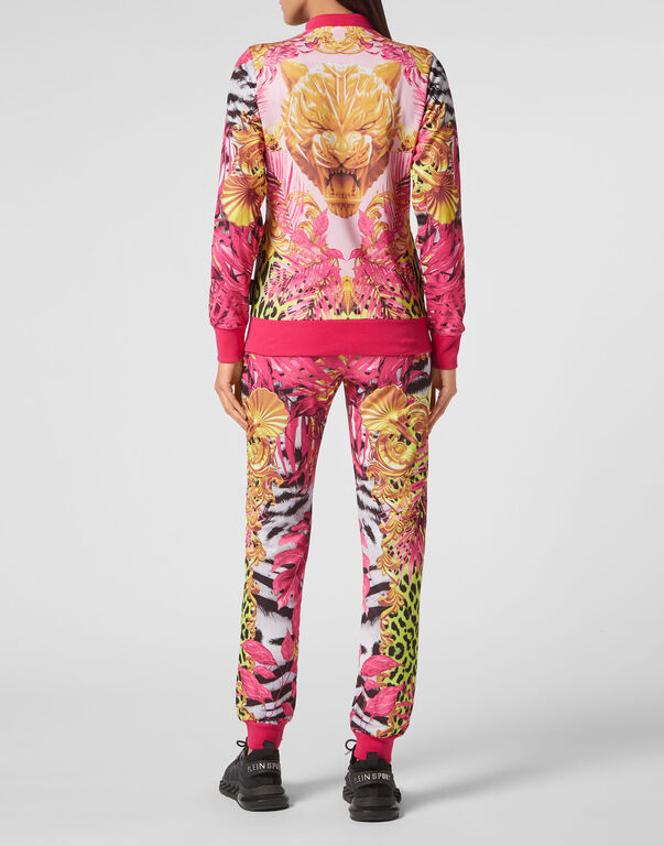 Fuchsia Multicoloured Jogging Tracksuit