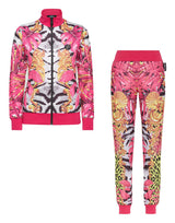 Fuchsia Multicoloured Jogging Tracksuit