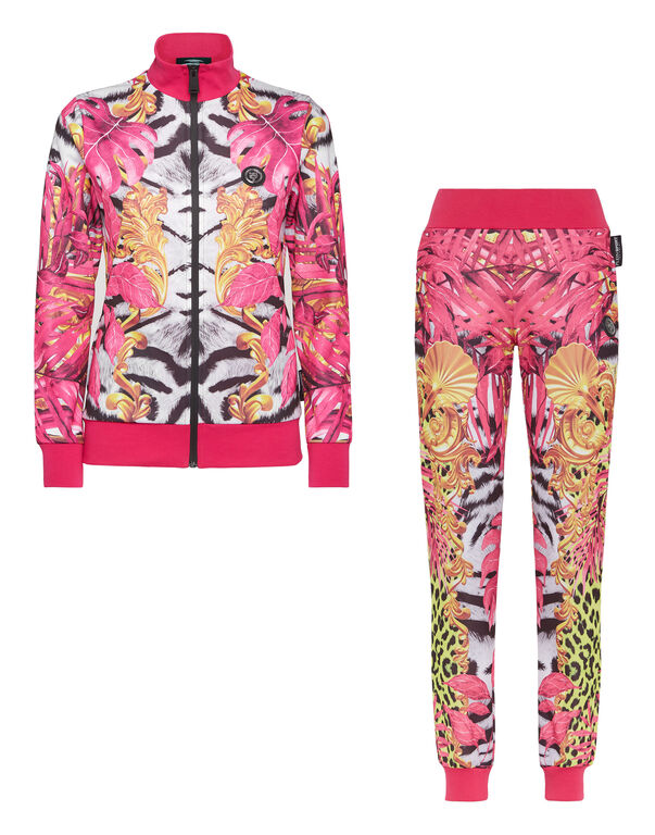 Fuchsia Multicoloured Jogging Tracksuit