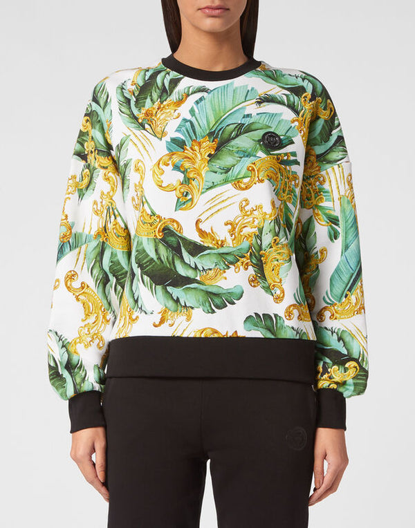 Leaf Print Sweatshirt LS