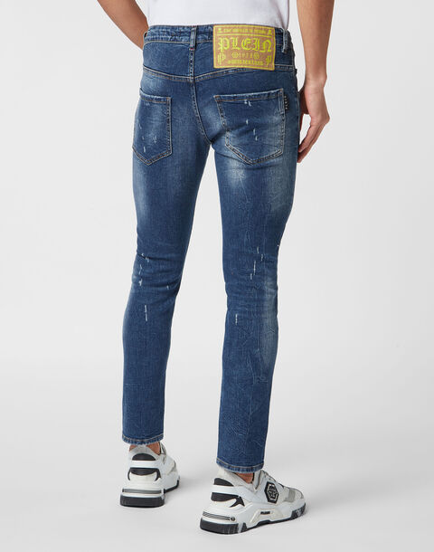 Skinny Fit Denim Trousers in Flash Blue