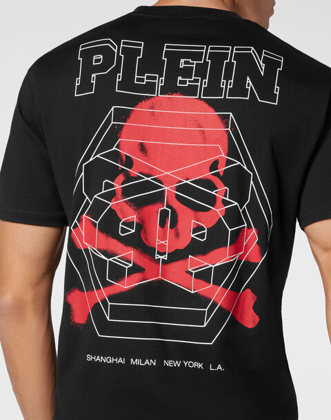 Wireframe Print Roundneck T-Shirt