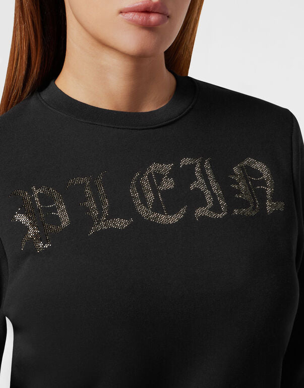 Black Sweatshirt with Gothic Lettering