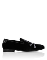 Skull Velvet Loafers