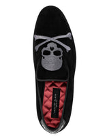 Skull Velvet Loafers