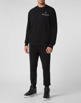 Black Crewneck Sweatshirt LS Hexagon