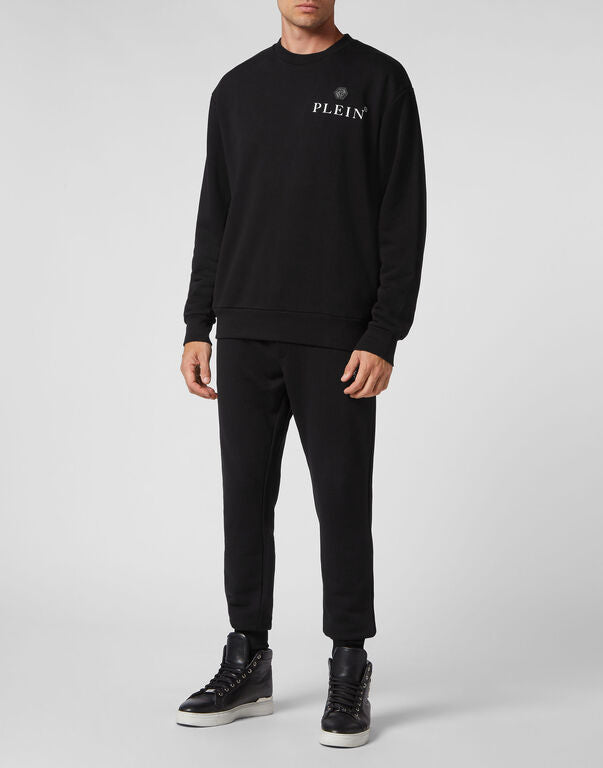 Black Crewneck Sweatshirt LS Hexagon