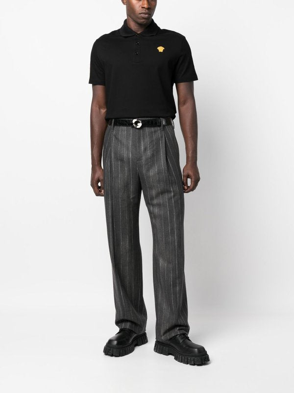 Versace Logo Black Polo Shirt