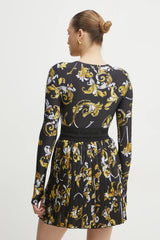 Black Baroque Long Sleeve Crop