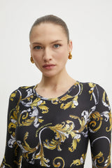 Black Baroque Long Sleeve Crop