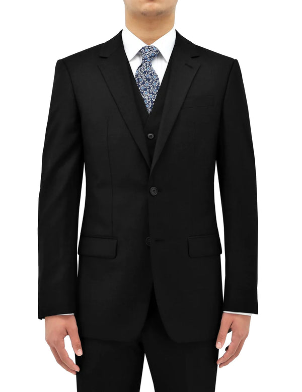 VERI Black Notch Lapel 2 Button Suit
