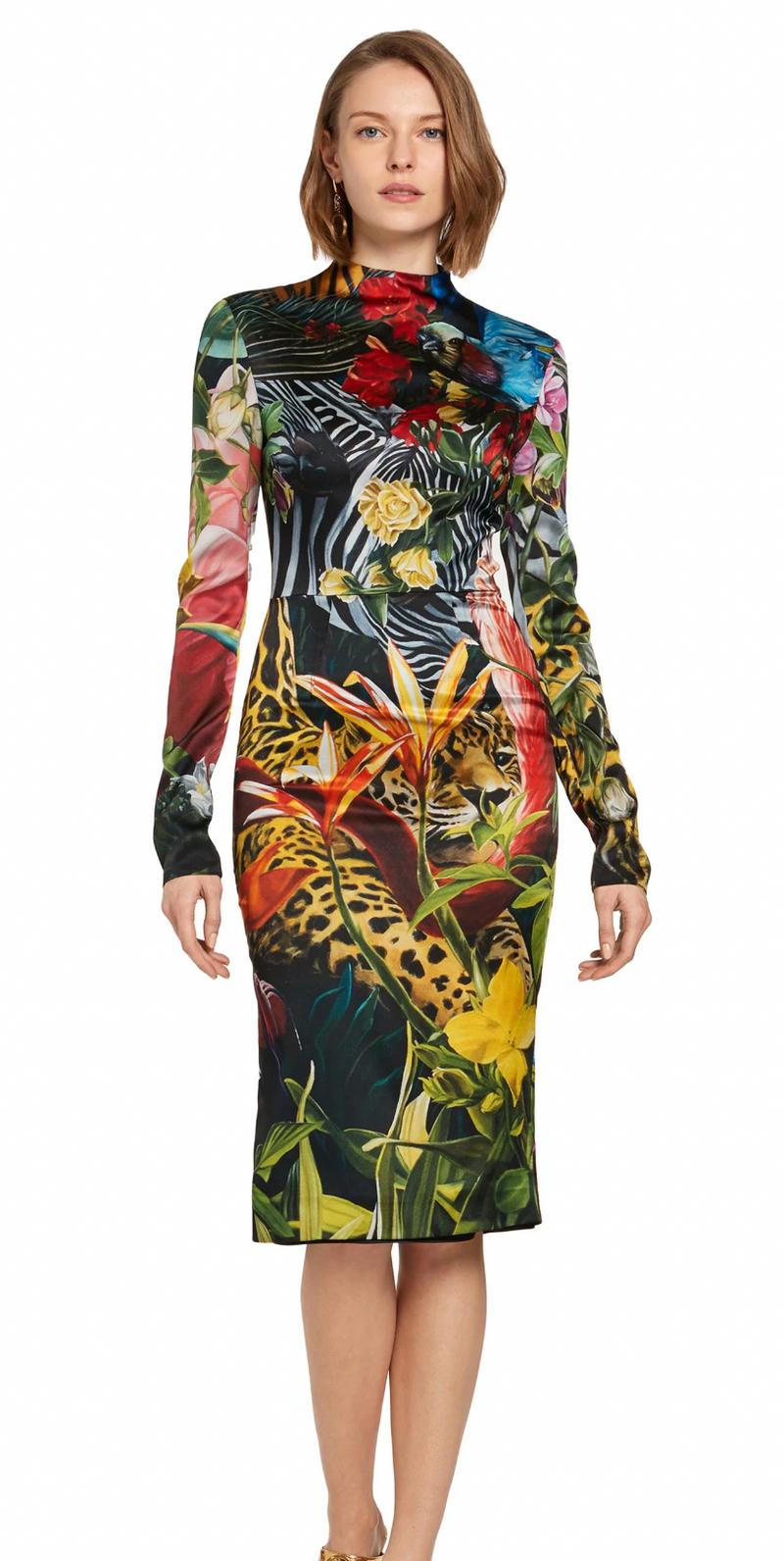 Paradise Found Print Satin Dress