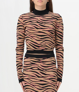 Tan/Black Zebra Print Cropped Knit