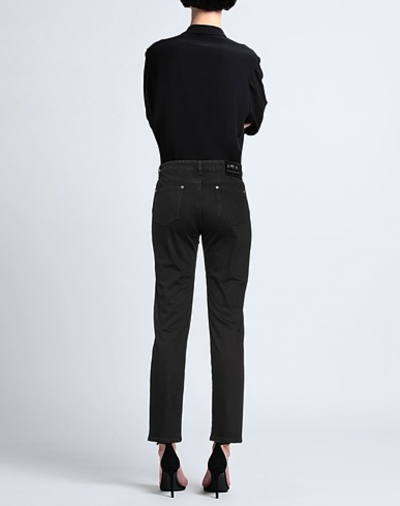 Star-Studded Black Denim Flare Jean