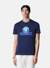 Medusa Print Logo T-Shirt in Navy