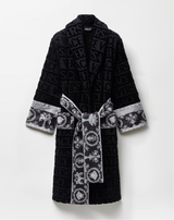 I Love ♡ Baroque Bathrobe - Black and Grey