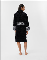 I Love ♡ Baroque Bathrobe - Black and Grey