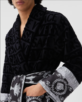 I Love ♡ Baroque Bathrobe - Black and Grey