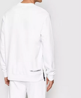 White Crewneck Sweatshirt with Black Print