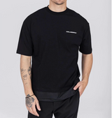 Black Crewneck with Drawcord Hem Detail